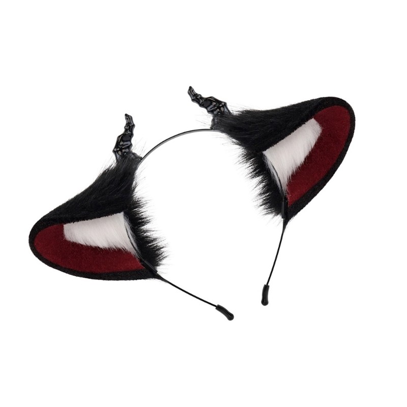 CH* การ์ตูน Devil Horns ผม Hoop น่ารักสัตว์แถบคาดศีรษะสําหรับ Live Shows Devil Theme Dark Horns แถบค