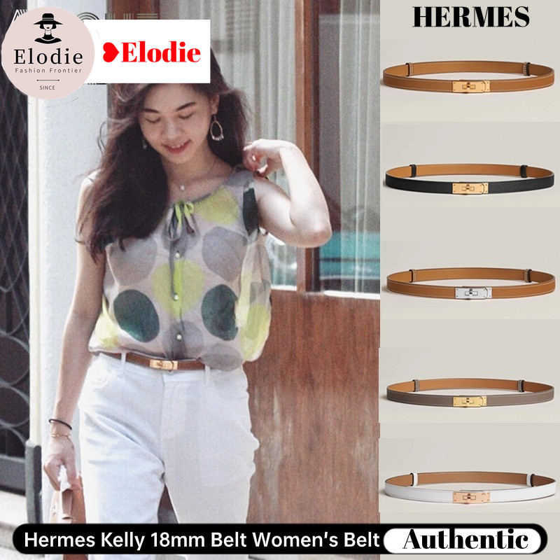 ของแท้แอร์เมส Hermes Kelly 18mm Belt Women's Belt เข็มขัดสตรี Full Set Hermès