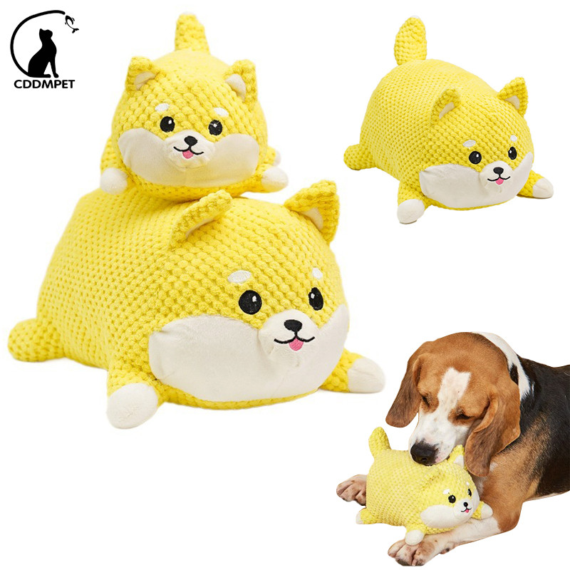 【CDDMPET】Corgi รูปร่างสุนัข Squeaky ของเล่นสําหรับทําความสะอาดฟัน Chew สุนัขสนุกของเล่นแบบโต้ตอบ