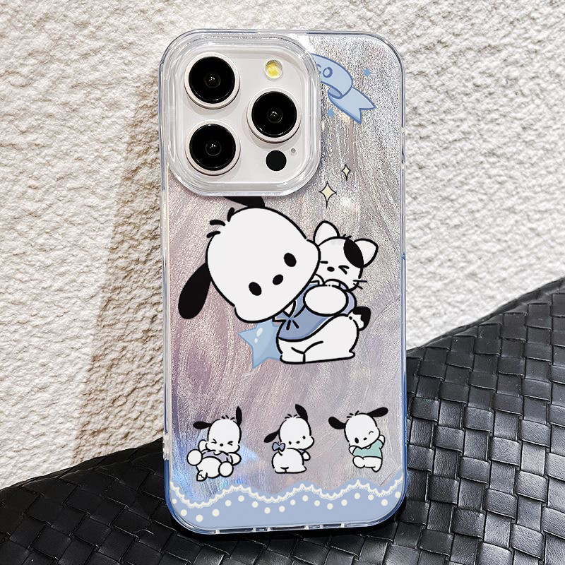 AWIFI ส่งจากไทย เคส ไอโฟน ขนนกสีเงิน โปร่งใสและสว่าง วิจิตร สำหรับiPhone 11 15 12 14 13 Pro Max 14/15PLUS ลูกแมว