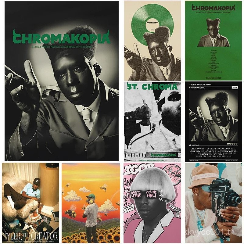 Rapper Tyler The Creator chromakopia เพลงคลาสสิกอัลบั้มโปสเตอร์ภาพวาดผ้าใบ Wall Art รูปภาพ Home dorm ตกแต่งห้องนอน wiez