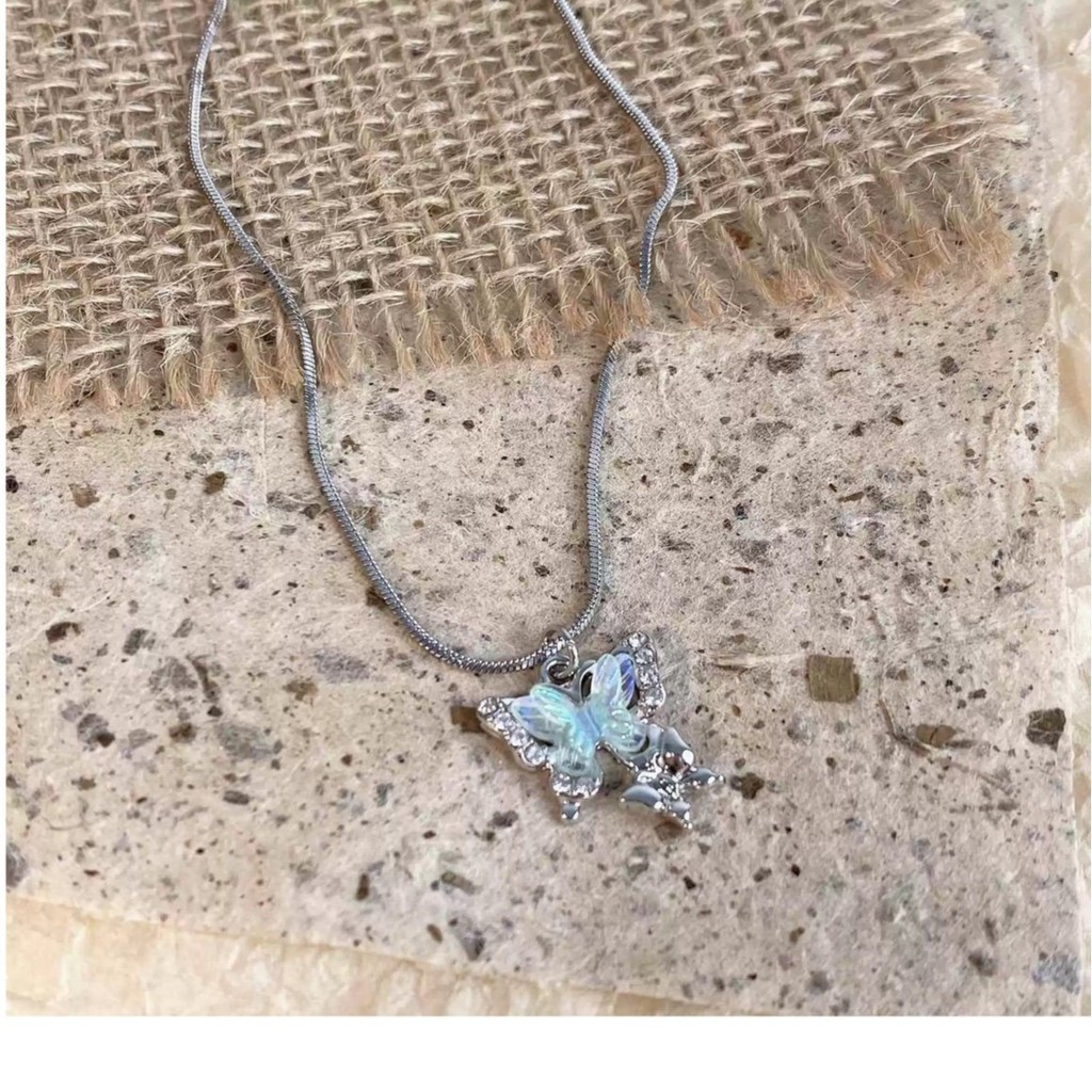 สร้อยคอผีเสื้อ เรซิ่น เครื่องประดับ แฟชั่น งานเกาหลี N190 - รูปที่ 2