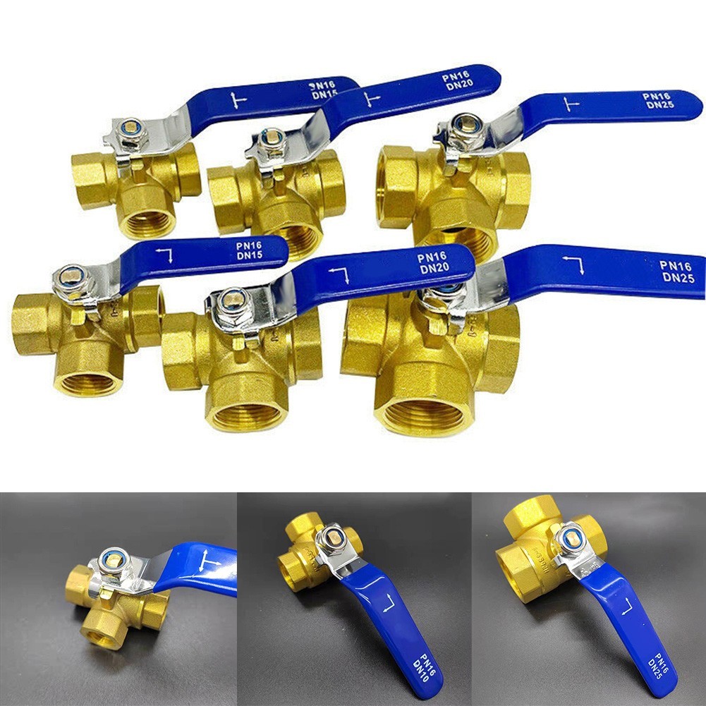 สวโฮม! บอลวาล์วทองเหลือง 3 ทาง, L/T Bore Valve บอลวาล์วสําหรับแก๊สน้ํามันน้ํา สต็อกพร้อม