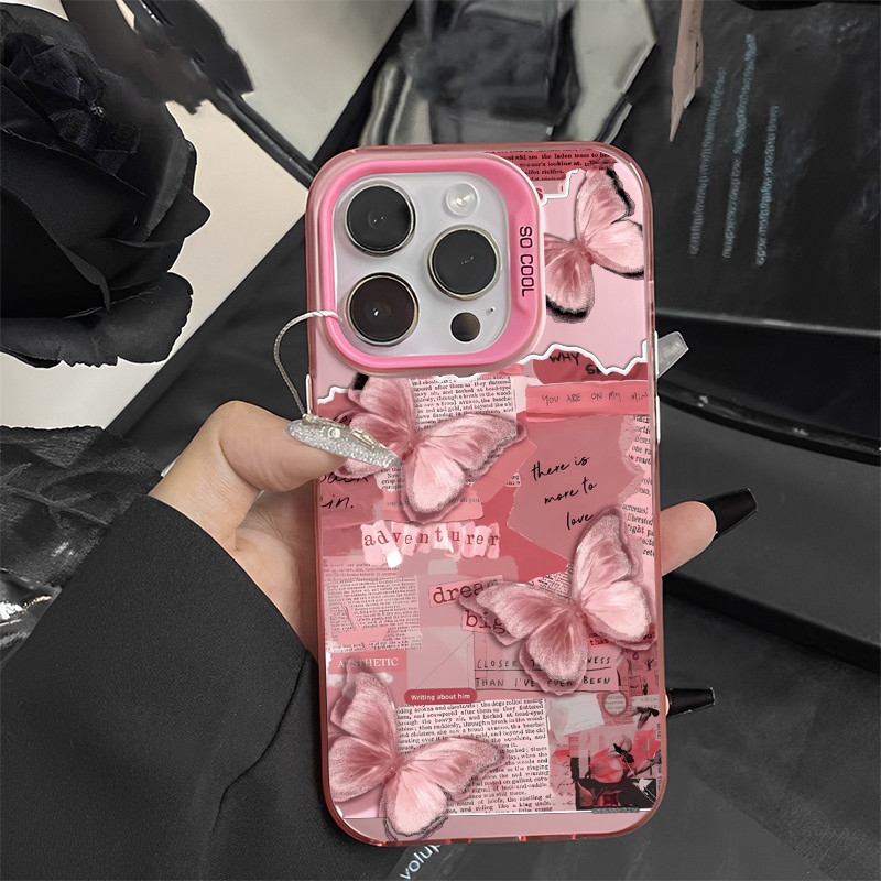 🔥COD🔥เคส iphone 11 13 12 14 15 16 Pro MAX X XR XSMAX 14 15 16 7 8 Plus เคสโทรศัพท์กันกระแทกซิลิโคนแฟชั่นผีเสื้อ