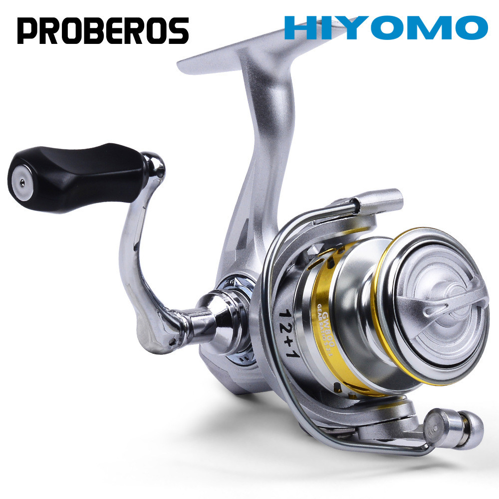 Proberos Ultralight ตกปลา Reel 800 โลหะ Spool Spinning Reel น้ําเค็ม 5.2:1 Gear Ratio 8 กก.ลากสูงสุด 12 + 1BB อุปกรณ์ตกปลากลางแจ้ง