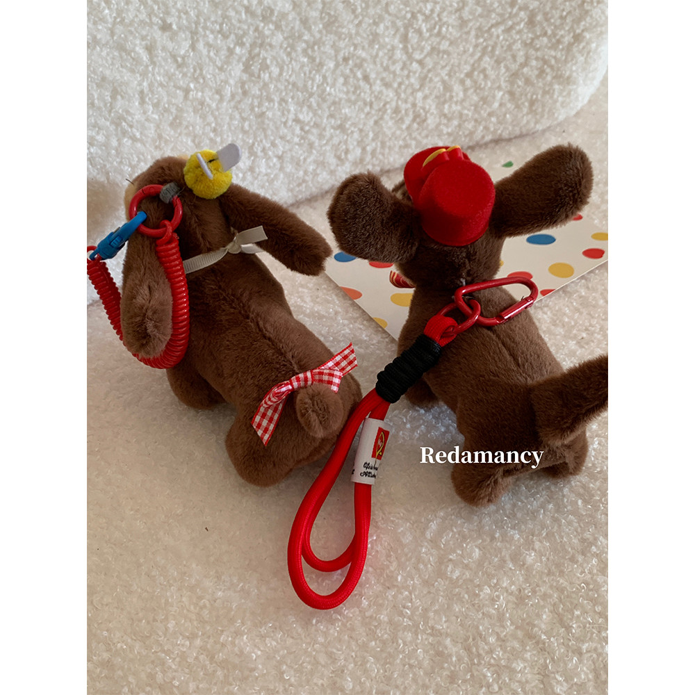 น่ารัก m Kee Bee Dachshund จี้ตุ๊กตากระเป๋าเครื่องประดับการ์ตูนลูกสุนัขตุ๊กตาพวงกุญแจของขวัญสร้างสรรค์ - รูปที่ 3