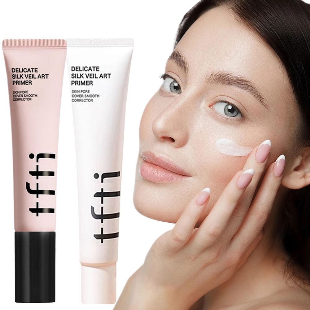 เกาหลี TFIT ครีมรองพื้นแต่งหน้าบนใบหน้า Primer Pore Cover Brightening และ Smoothing Dark Circles Cor