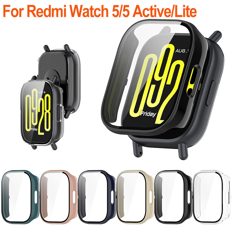 กระจกนิรภัย + PC สําหรับ Xiaomi Redmi Watch 5 Active/Lite Soft TPU ป้องกันหน้าจอนาฬิกาสําหรับ Redmi Watch 5