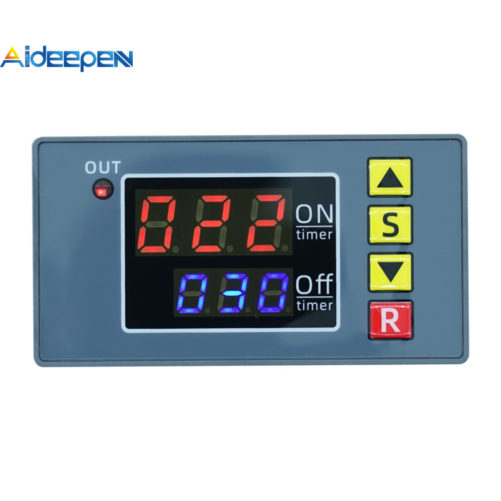 Aideepen T3231 รีเลย์หน่วงเวลารอบ DC12V/ DC24V/AC110-220V