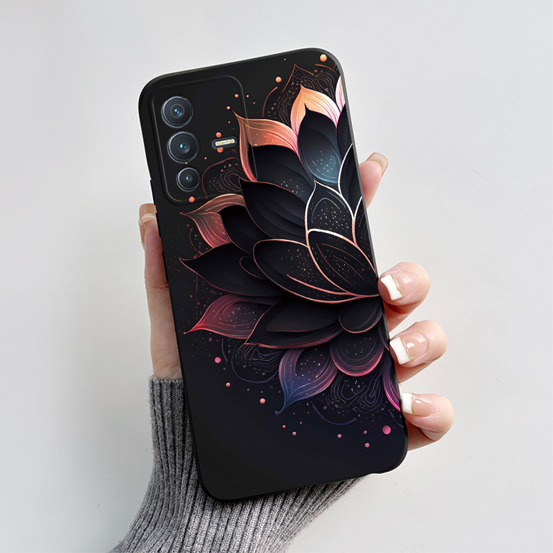 สําหรับ VIVO V23 V23E 5G ใหม่ 2024 การออกแบบหัวใจพิมพ์สีดํา Matte Soft ซิลิโคนฝาครอบป้องกัน VIVOV23 E เคสโทรศัพท์ - รูปที่ 6