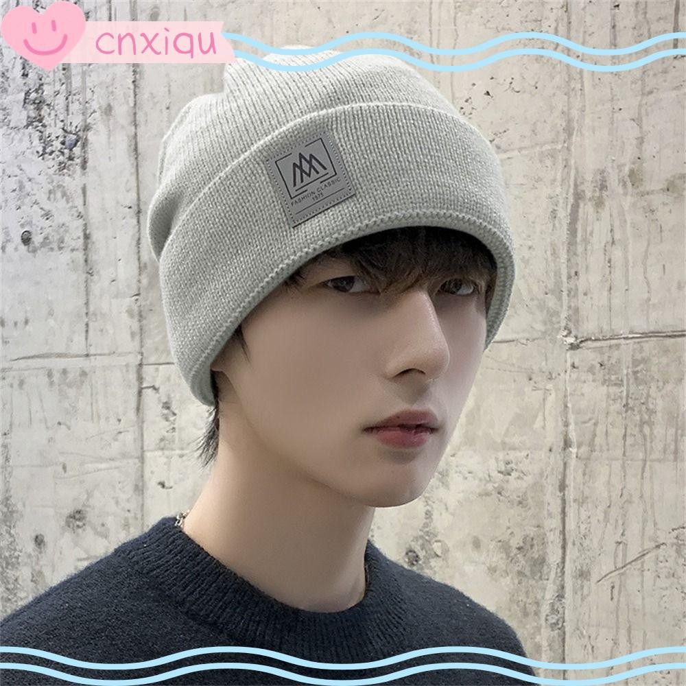 Cnxiqu Bonnet Caps, หมวกถักที่อบอุ่นอเนกประสงค์, Casual Windproof Coldproof Beanies สําหรับขี่กลางแจ้ง