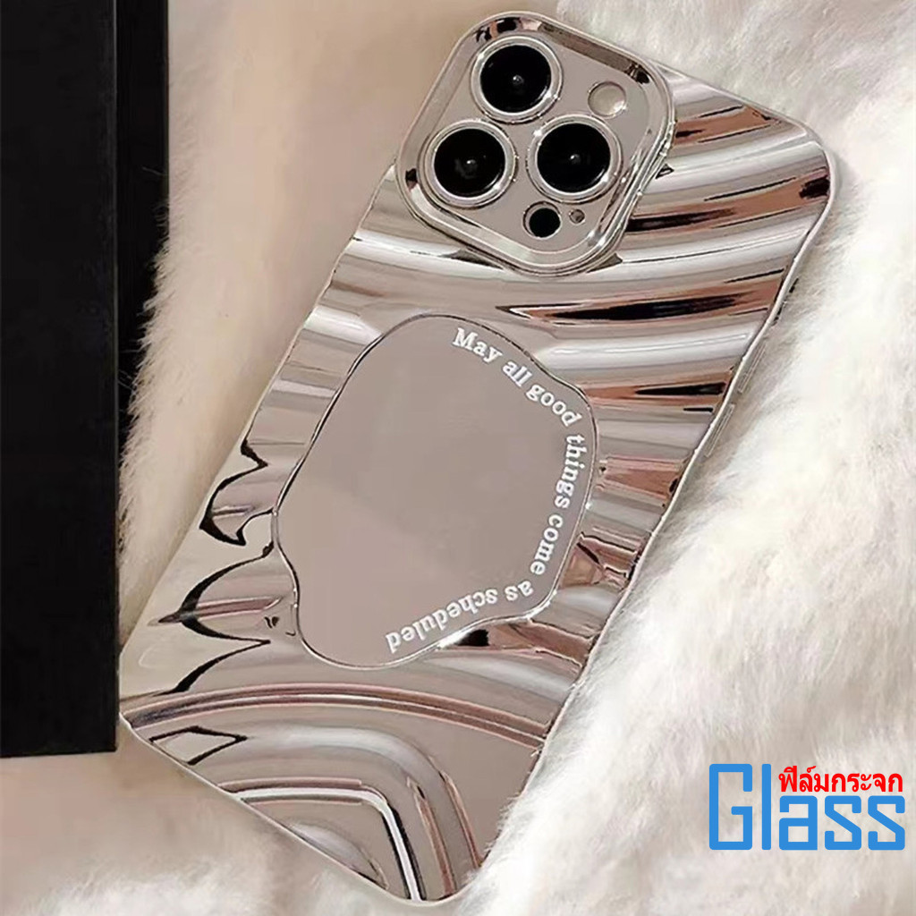 เคสโทรศัพท์มือถือFor IPhone 17 11 12 13 14 15 16 Pro Max XR XSMAX 7 8Plus SE ชุบเงิน ป้องกันเลนส์กล้องปิดด้านหลังหรูหรา - รูปที่ 2