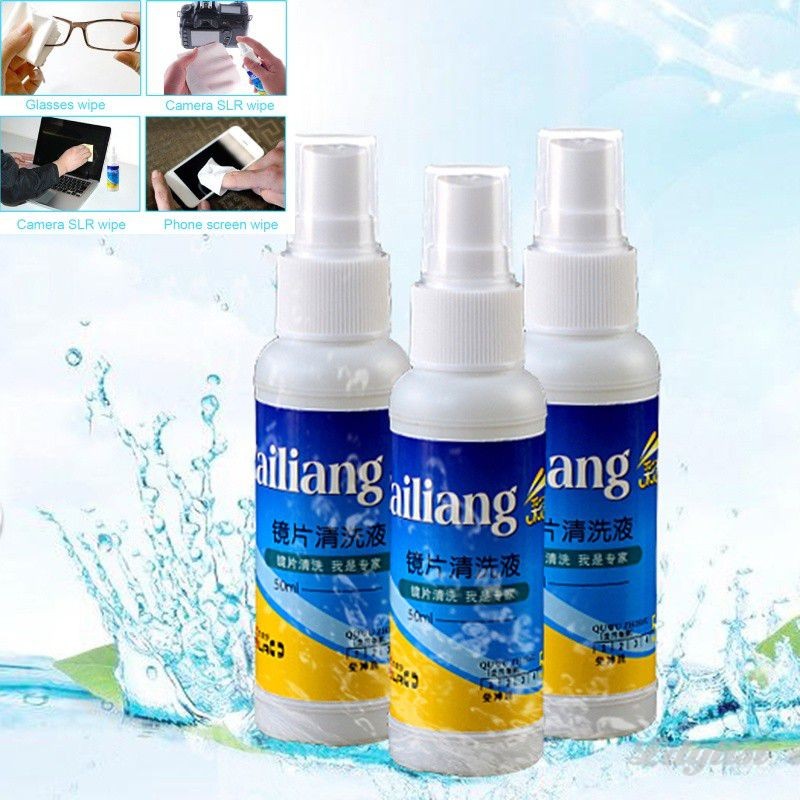 ღ 50ml Lens Cleaner Glasses Sunglasses Eyeglass Cleaning Solution Spray Bottle Glasses Cleaner Suppl