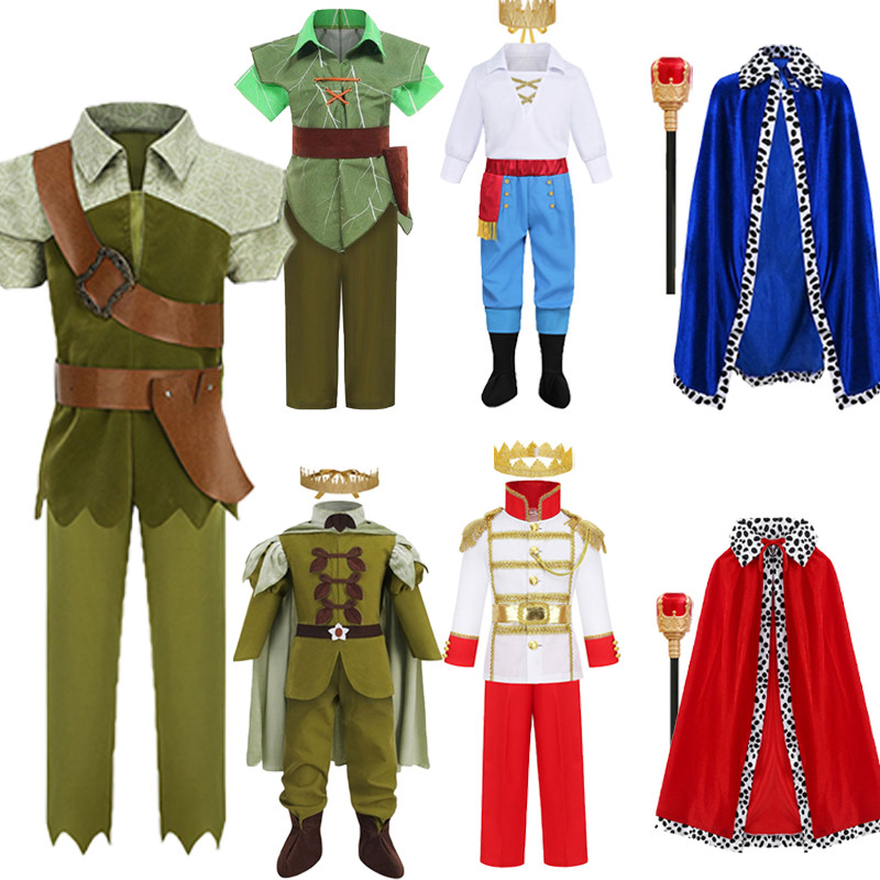 Disney Fairy Tale Peter Pan Frog King Prince เครื่องแต่งกายสําหรับเด็ก Boy Royal คอสเพลย์ Carnival ฮาโลวีนเสื้อผ้างานเลี้ยงวันเกิดชุดเต็ม