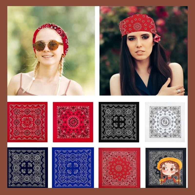 Floral Bandana Head Scarf Hip Hop Halloween Turbans Head Scarf for Rapper