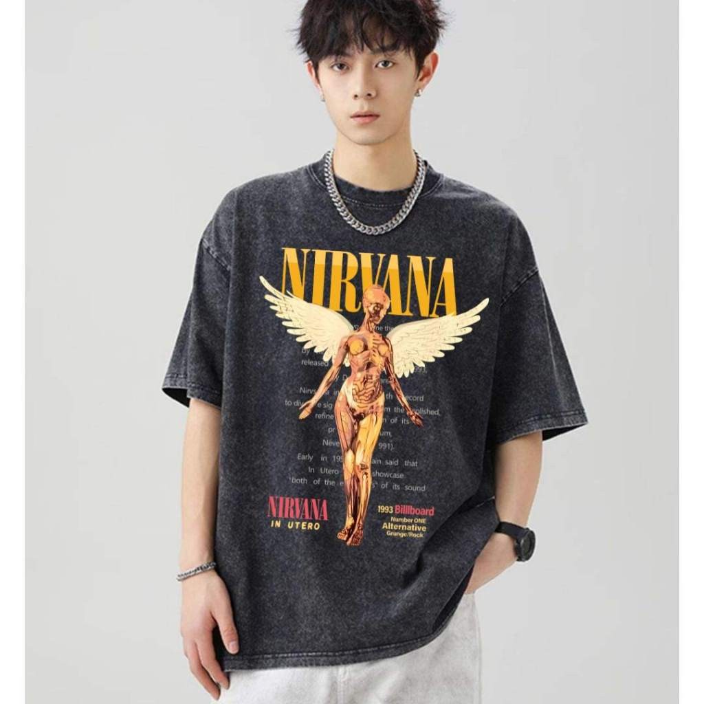 UT shop 🌠เสื้อยืด Oversize "NIRVANA"เสื้้อ ผู้ชาย tshirt cotton100%👓แฟชั่น วินเทจ
สไตล์เกาหลี เสื้อสตรีท แฟชั่น3XL