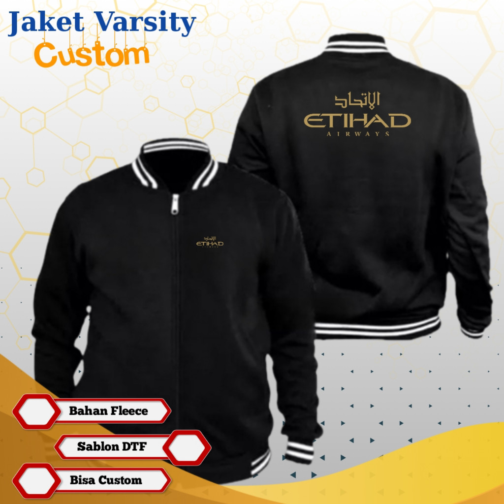 Etihad Airways Jacket Merchanded MS8 Airline Jacket Custom Varsity Jacket