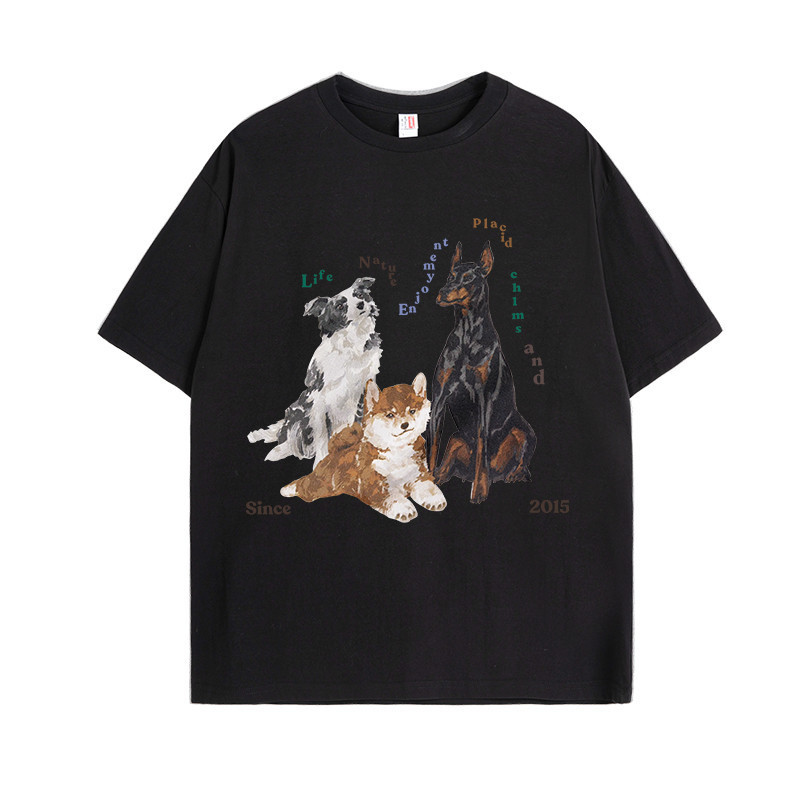 COD✅ (จัดส่งในกรุงเทพฯ) เสื้อยืดผ้าคอตตอน ลายหมาน่ารัก-Animal Series OT1(พร้อมส่ง)