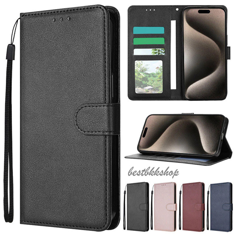 เคสฝาพับ ล็อค แถมสาย สำหรับ Redmi A5 / RedmiA5 / RedmiA3 A3 14C 13C 12C Note14 4G/5G/Pro/Pro+ เคสมีแม่เหล็ก Boss