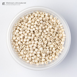 ลูกปัดเม็ดทราย ขนาด 3 มม. ขาวงาช้าง Ivory White