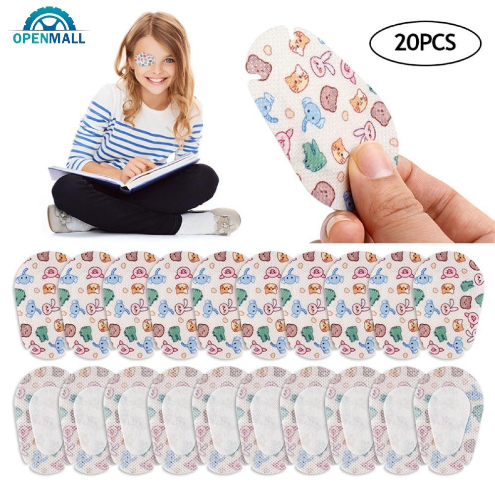 OPENMALL 20PCS การ์ตูนรูปแบบ Soft Amblyopia การฝึกอบรม Eyeshade หน้ากากเด็ก Orthoptic Corrected Eye Patch C3Q2