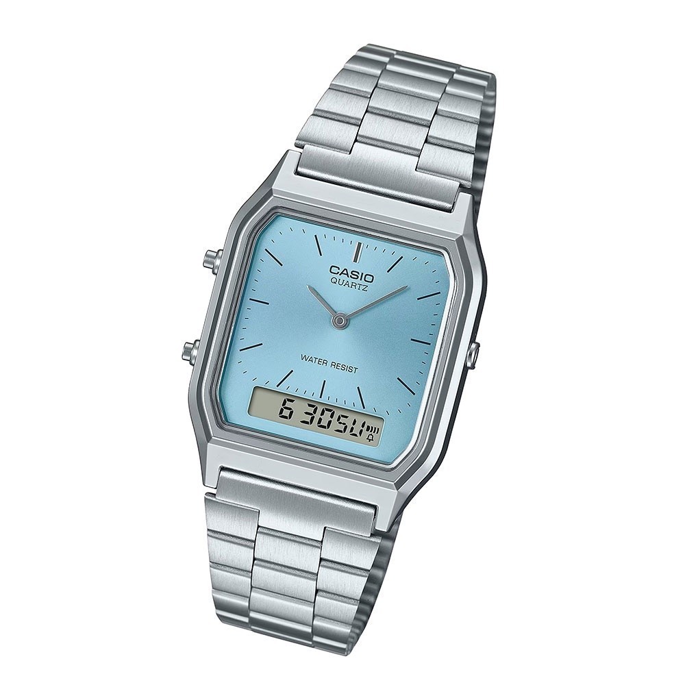 CASIO นาฬิกาข้อมือ CASIO รุ่น AQ-230A-2A1MQYDF วัสดุสเตนเลสสตีล สีน้ำเงิน