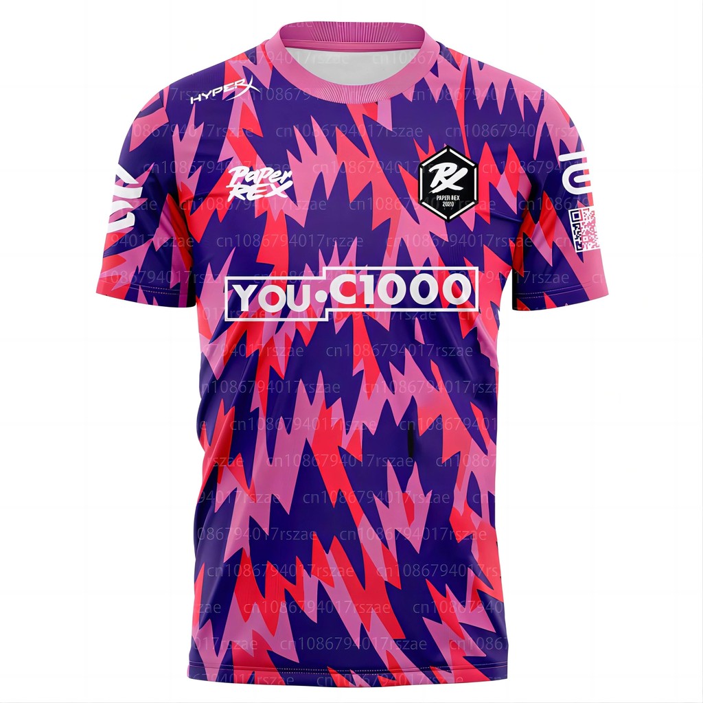 กระดาษ Rex 2023/24 Esports บุรุษเสื้อผ้าคุณภาพ Breathable 3D พิมพ์เสื้อยืดแขนสั้น PRX ทีมที่กําหนดเอ