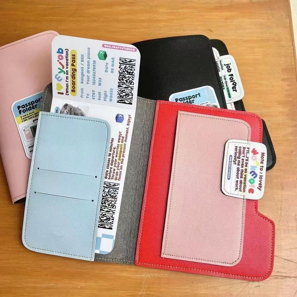 Ontc Color Matching Passport Holder ins Travel Card Holder Niche Document Multifunctional Bill Holder Storage Bag Card Holder - รูปที่ 2