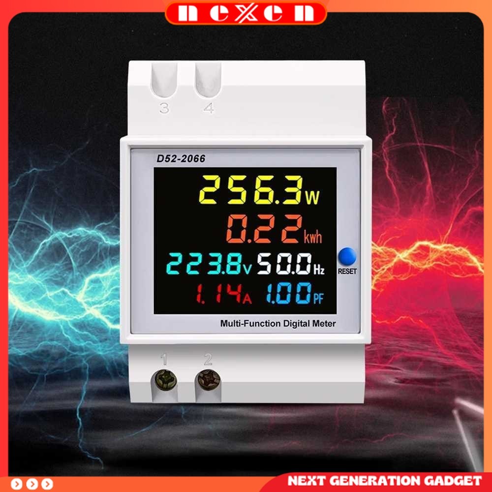 ใหม่!!! จอแสดงผลดิจิตอล Din Rail Single Phase 300V มิเตอร์ไฟฟ้า - D52-2066