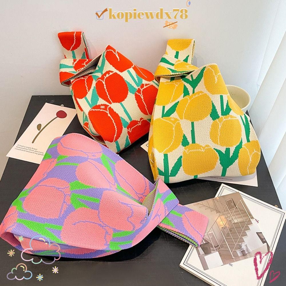 KOPIEWDX78 ถักกระเป๋าถือผู้หญิงกระเป๋าสะพายกระเป๋าช้อปปิ้ง Knot สายรัดข้อมือ