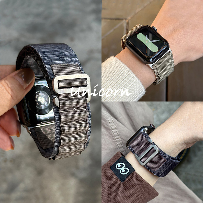 Alpine Loop สายไนลอนสําหรับ Apple Watch Ultra 2 49 มม.45 41 44 40 38 Smartwatch Iwatch Series 10 42/46 มม. 9 8 7 SE 6 5 4 3 Band