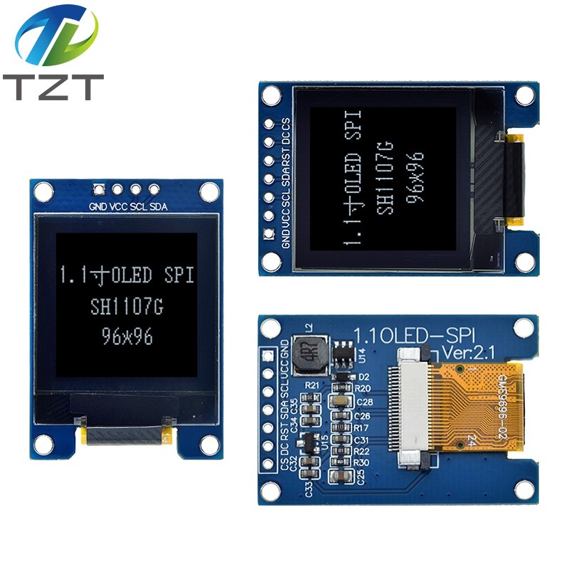 DIY 1.1 นิ้วจอแสดงผล OLED 9696 โมดูล LCD อินเทอร์เฟซ SPI SH1107 4PIN / 7PIN LCD 1.1 "OLED โมดูลหน้าจ