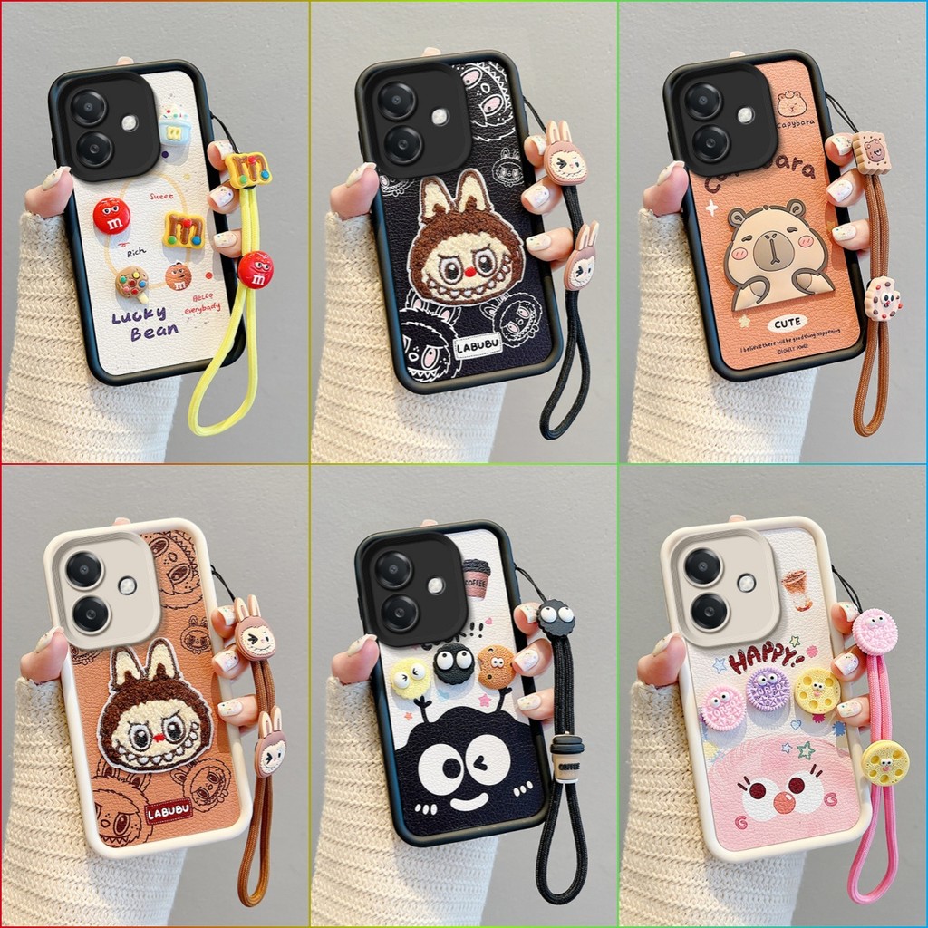 เคส OPPO A3 A3X A5i น่ารักหนัง 3D ตุ๊กตาซิลิโคนอ่อนนุ่มเคสโทรศัพท์ BBPW2