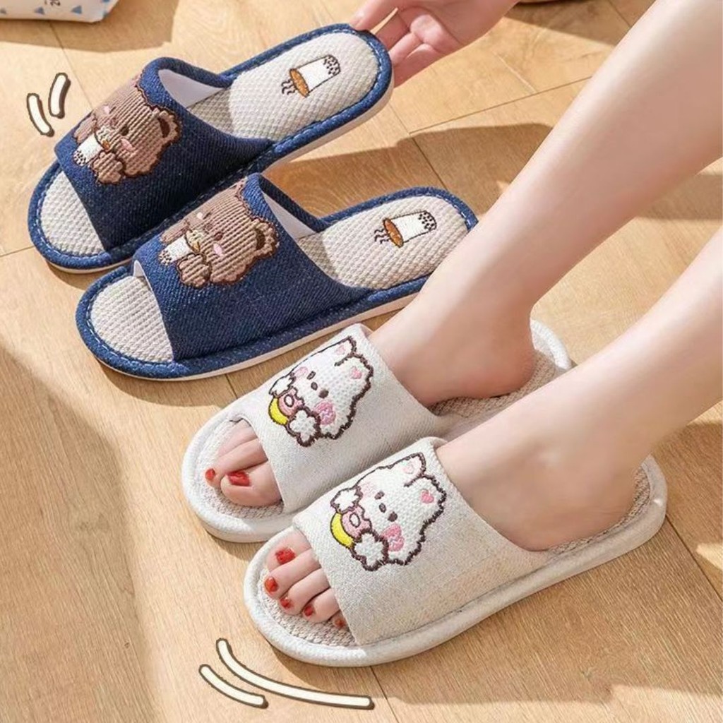 รองเท้าใส่ในบ้าน Slippers ออฟฟิศ รองเท้าสลิปเปอร์ น้ำหนักเบา สวมใส่สบาย ลายกระต่าย,หมี น่ารักมาก