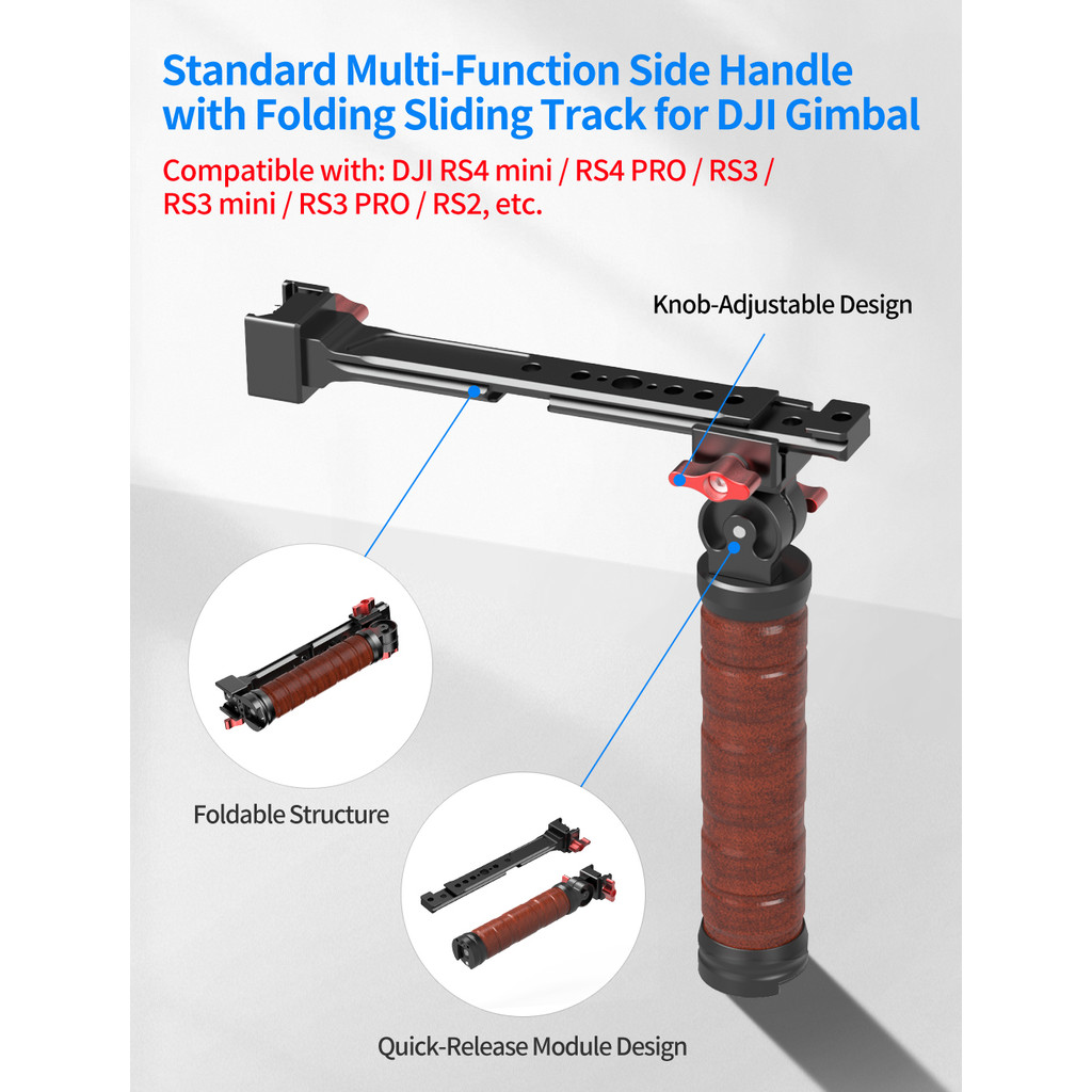 XT-XINTE สําหรับ DJI Ronin RS2/RS3/RS3 Pro/RS4 Pro/RS3 Mini/RS4 Mini Gimbal Stabilizer 180° ปลอกแฮนด
