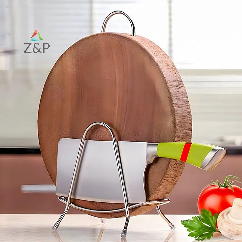 Z&P เขียงผู้ถือสแตนเลสกระทะฝาแร็คเขียงยืนผู้ถือเครื่องครัวสําหรับเขียงฝาหม้อ COD