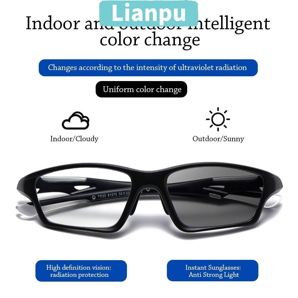 LIANPU แว่นอ่านหนังสือป้องกันแสงสีฟ้า, แว่นสายตายาว Photochromic Bifocal, TR90 Non-slip Blue Blocking Progressive Near Far Hyperpia Glasses Office