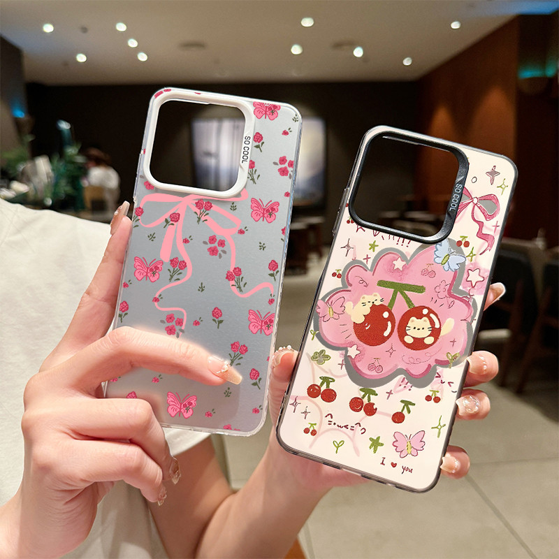 สำหรับ พอดี Realme C63 C61 C20 A Note 60 C53 C51 C51s Note 50 ผีเสื้อสีชมพู Realme 5 5i 5S 6i C3