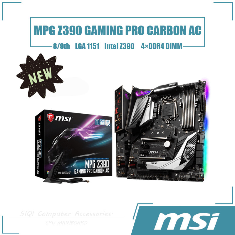 [ใหม่] MSI MPG Z390 GAMING PRO CARBON AC เมนบอร์ด 4DDR4 DIMM Intel Z390 เดสก์ท็อปเมนบอร์ด