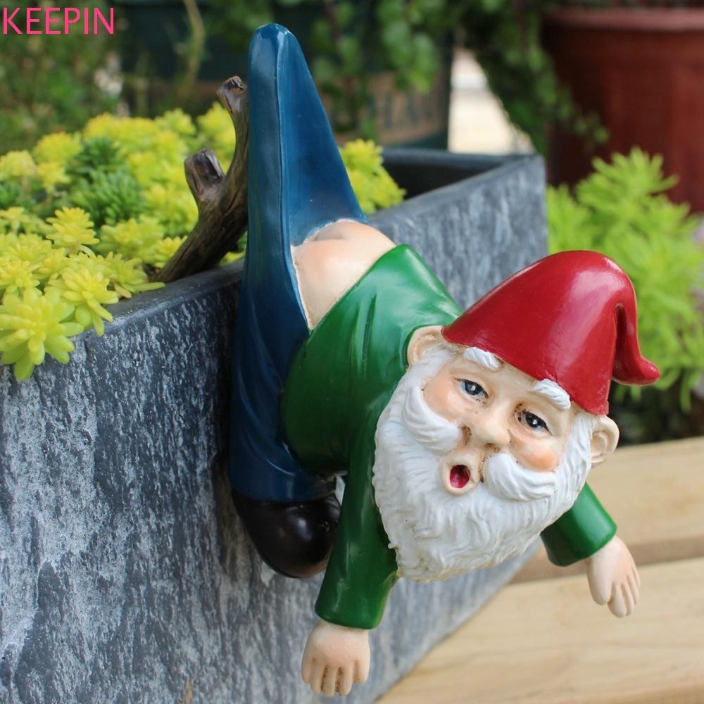 KEEPIN จี้กางเกงแคระ, ตลกเหมือนจริง Mini Gnome แขวนรูปปั้น, การ์ตูนสร้างสรรค์เรซิ่น Dwarf Miniature ประติมากรรมสําหรับ Garden Yard สนามหญ้าเดสก์ท็อป