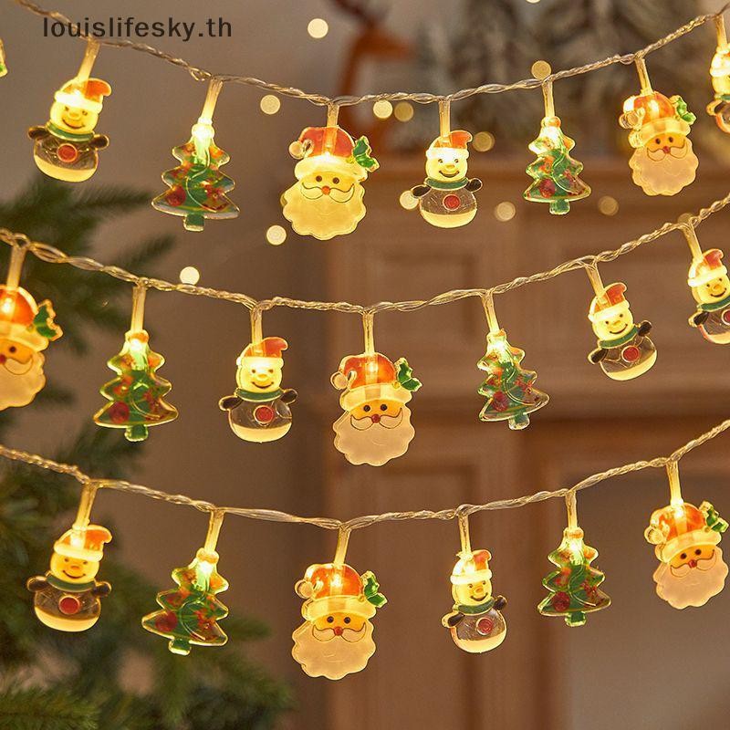 Llth 1.5m 10Led คริสต์มาส Light String Snowman Santa Cluas โคมไฟต้นคริสต์มาส String แขวนเครื่องประดับจี้ Merry Christmas Decor ร้อน