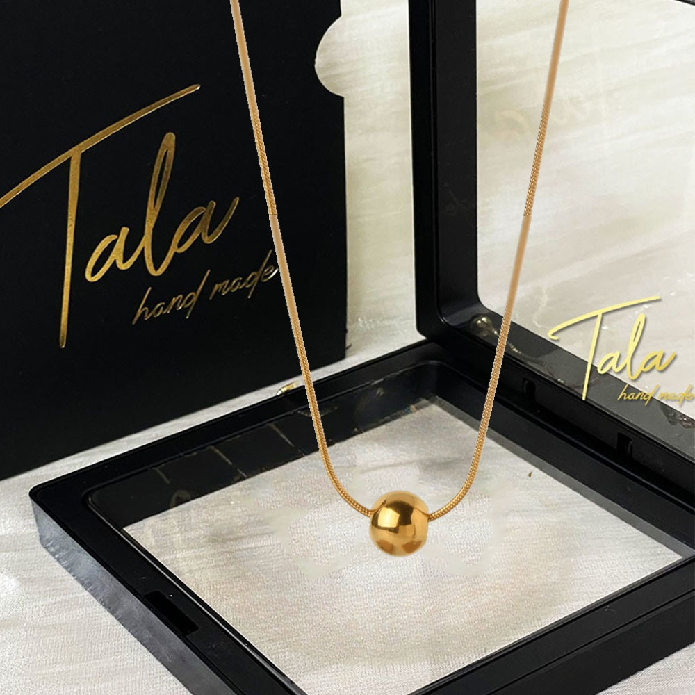 Tala hand made Minimalist สร้อยคอลูกปัดเดี่ยวสําหรับผู้หญิง 18k Gold อุปกรณ์เสริม Hypoallergenic