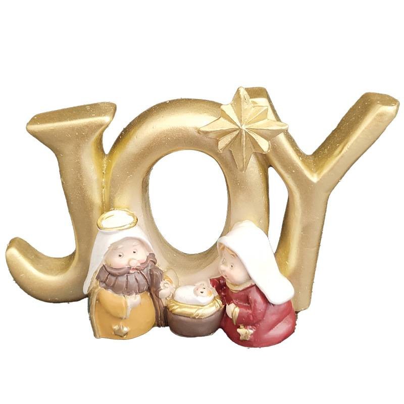 งานปั้น JOY งานปั้นครอบครัวพระเยซู ของชำร่วยคริสเตียน มารีย์ โยเซฟ พระเยซู ของขวัญคริสเตียน คริสตมาสงานปั้น