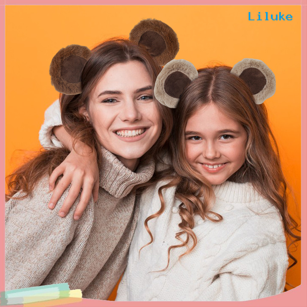 [LK] Chipmunk Ear Headband Plush Bear Ear Decor หมวกสาวดีไซน์ยืดหยุ่นที่คาดผมธีมสัตว์หมวกแต่งหน้า