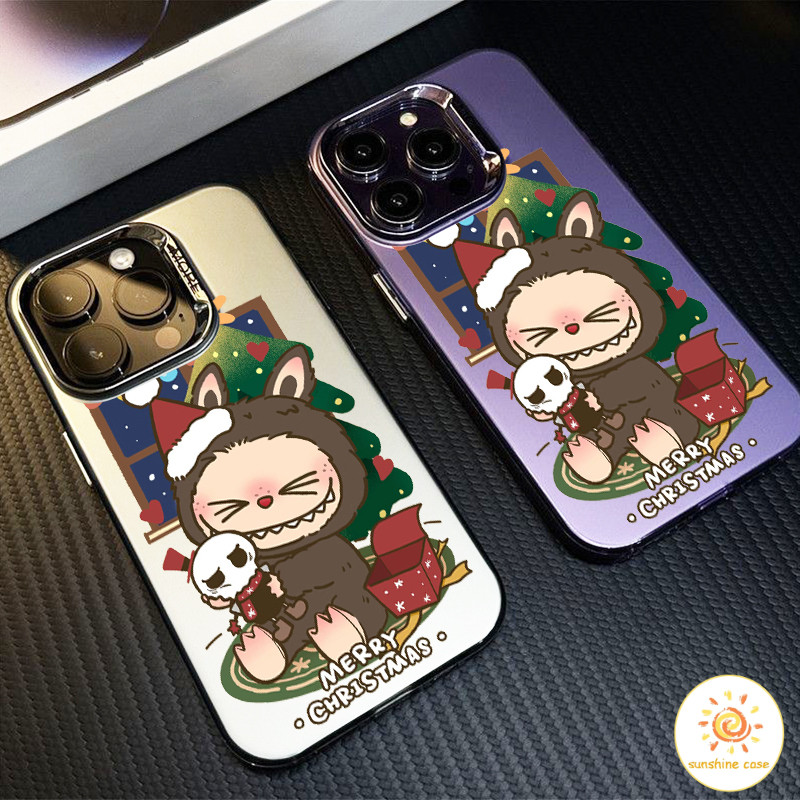GOOD เคส iPhone สีเมทัลลิค Creative Labubu Christmas01 ไอโฟน11 For iPhone12 13 14 15Pro MAX X XS XR XS 6 7 8Plus SE2020