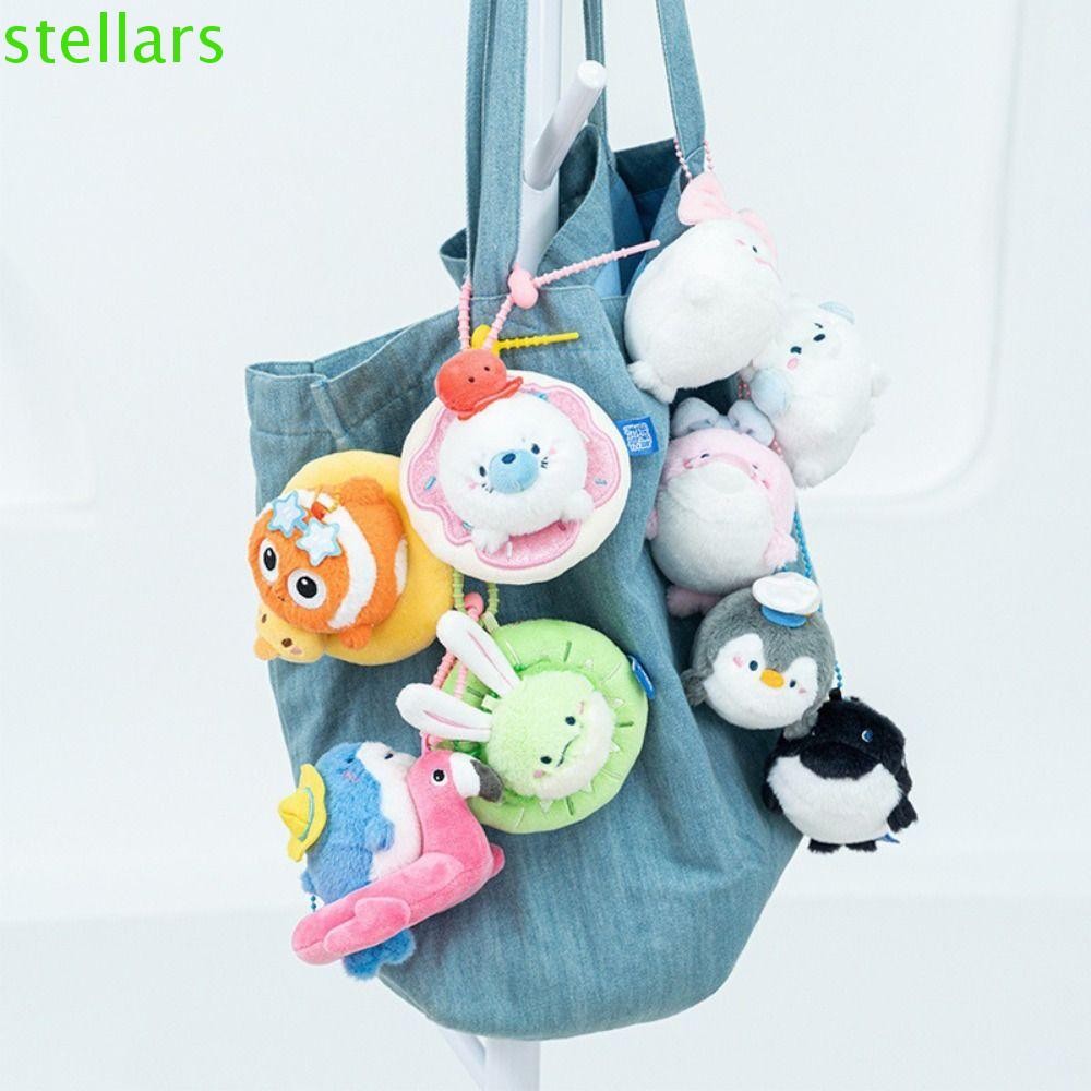 Stellarsync Aquarium Plushies จี้, Beluga Whale เต่าปลาตุ๊กตาพวงกุญแจ,การ์ตูน Shark Killer Whale Penguin แหวนว่ายน้ําพวงกุญแจคู่