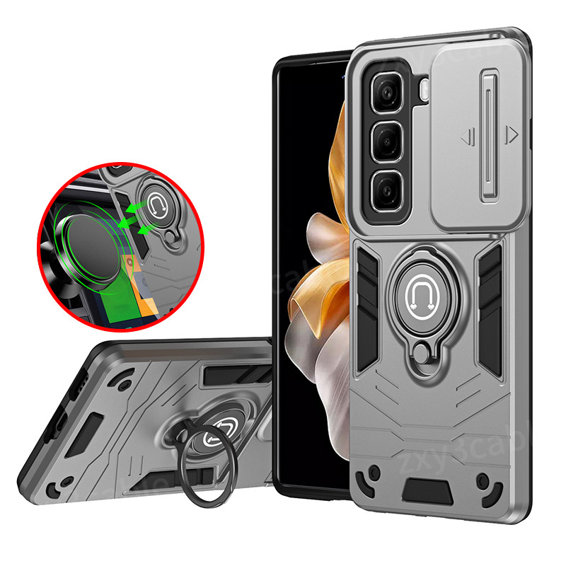 ปลอกสําหรับ Infinix Hot 50 60 Pro plus 4G 2025 เคสโทรศัพท์ Soft Stand Holder สําหรับ Hot60Pro + InfinixHot50 Hot50 Hot50Pro + Hot50Pro plus X6882 เกราะกันกระแทก Hard กลับกรณี