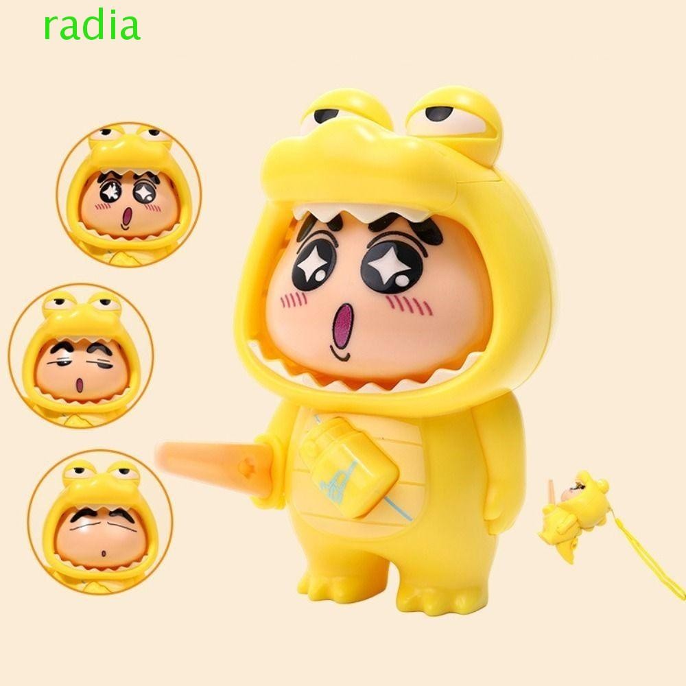 Radiantzap ตุ๊กตาเปลี่ยนหน้าเครยอนชินจัง, งานฝีมือ DIY สไตล์จีน ของเล่นแต่งหน้าหน้าชินจัง, ตุ๊กตาโมเดล 3 พลาสติกหน้าพร้อมพวงกุญแจเปลี่ยนหน้าของเล่นตุ๊กตาคริสต์มาส