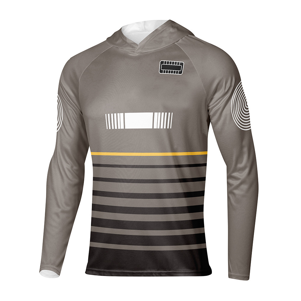 บุรุษแขนยาวตกปลาเสื้อกันหนาวหมวกเสื้อตกปลาประสิทธิภาพเครื่องแต่งกาย