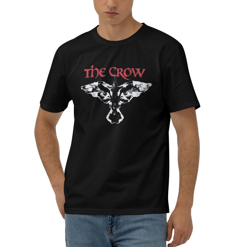 เสื้อยืดผ้าฝ้ายโลโก้ The Crow Movie Crow Face